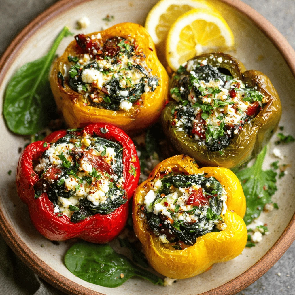 Spinach and Feta Stuffed Peppers: A Mediterranean Delight