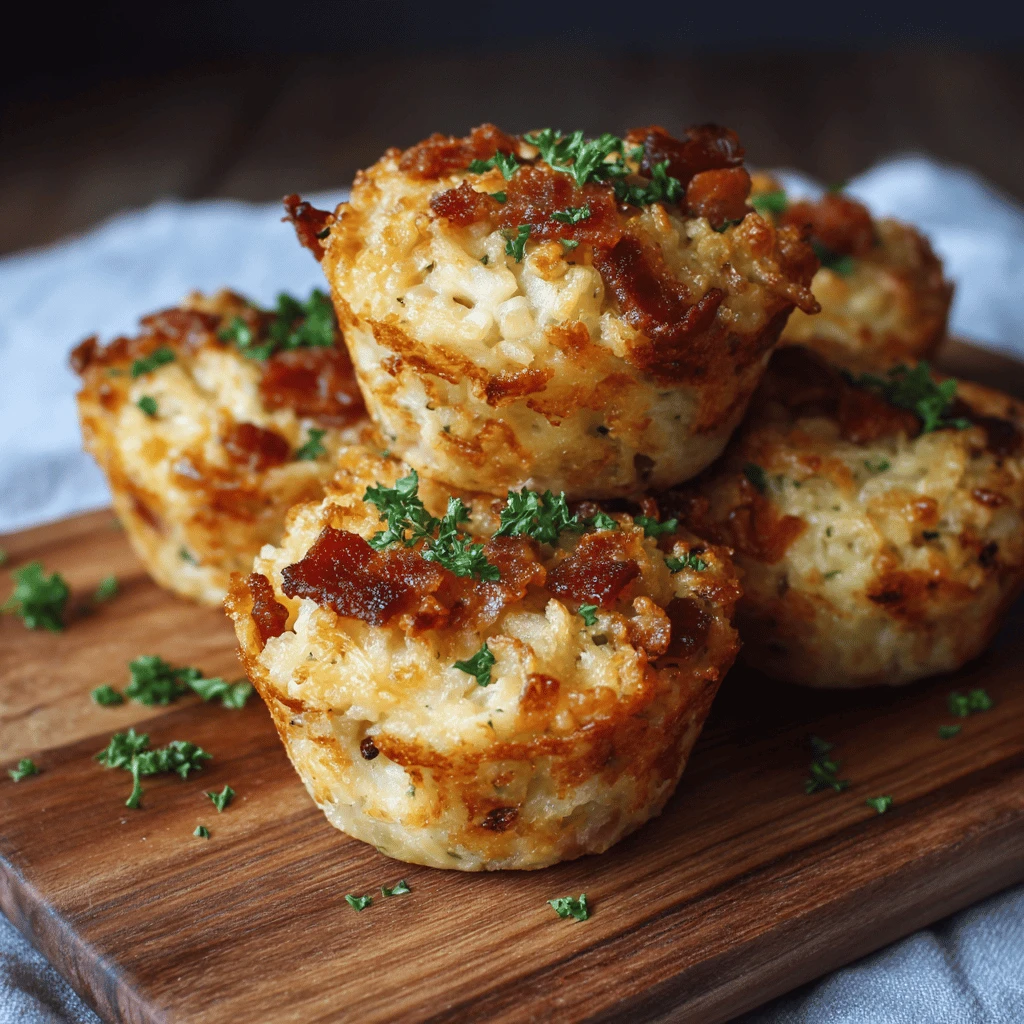 Crispy Bacon-Stuffed Hash Brown Muffins