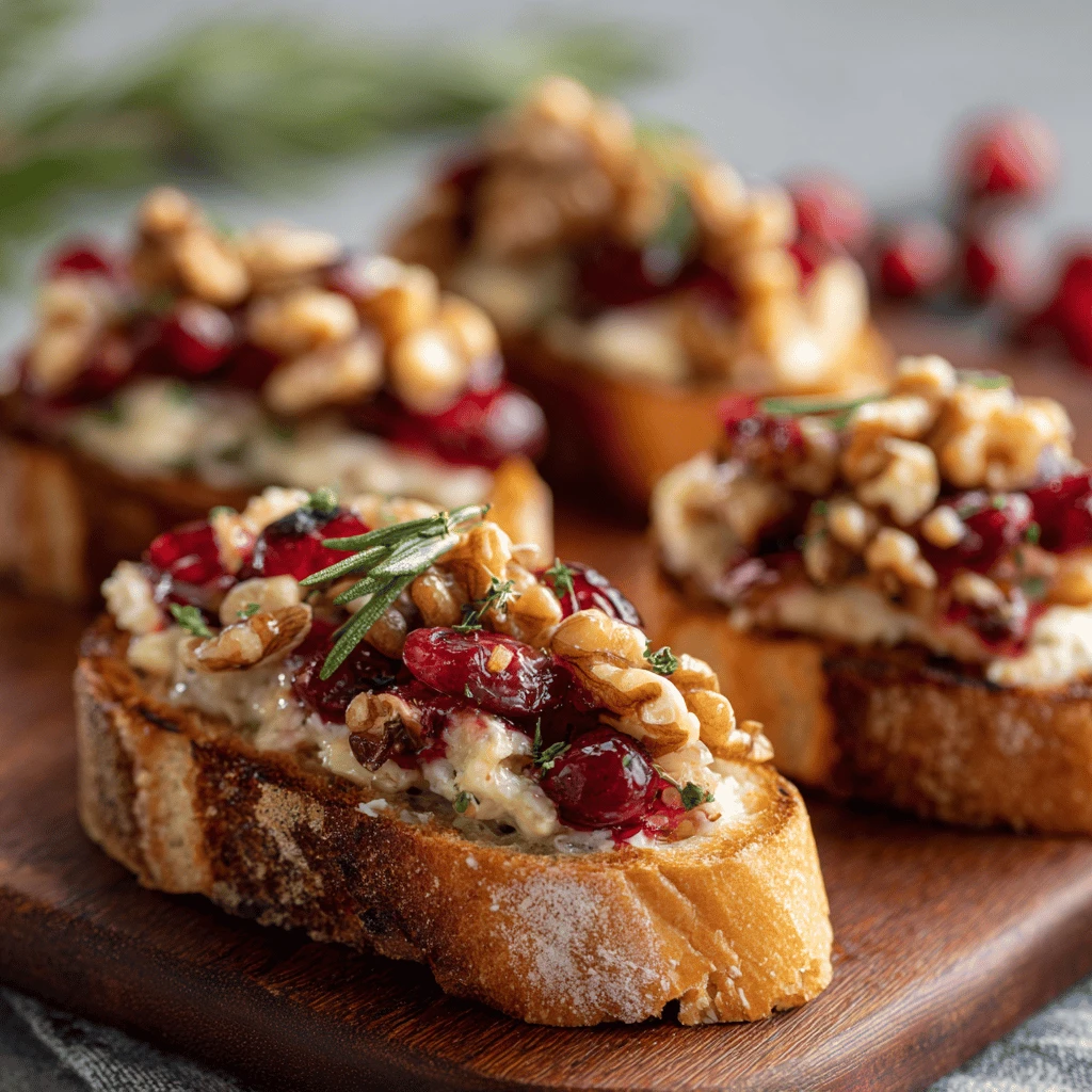 Cranberry Walnut Crostini Thanksgiving Appetizers