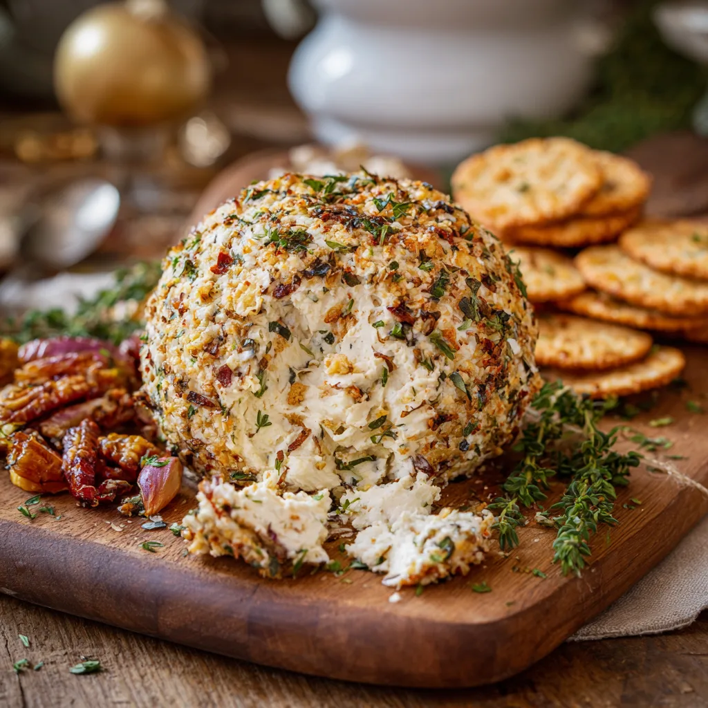 Garlic Herb Cheese Ball for Thanksgiving