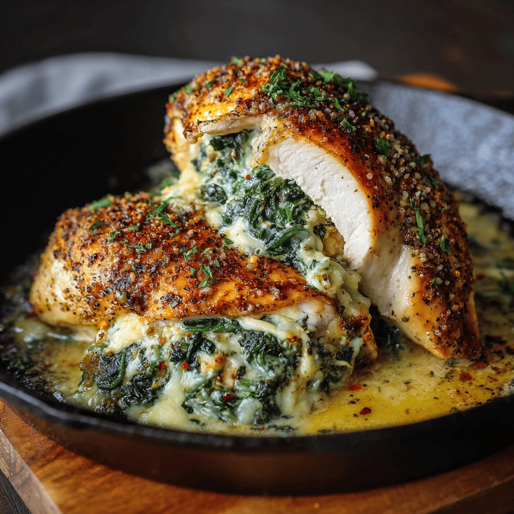 Spinach and Cheese Stuffed Chicken