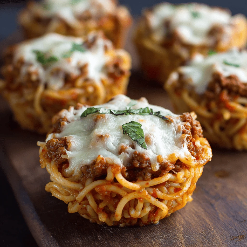 Bolognese Spaghetti Bake Muffin Cups