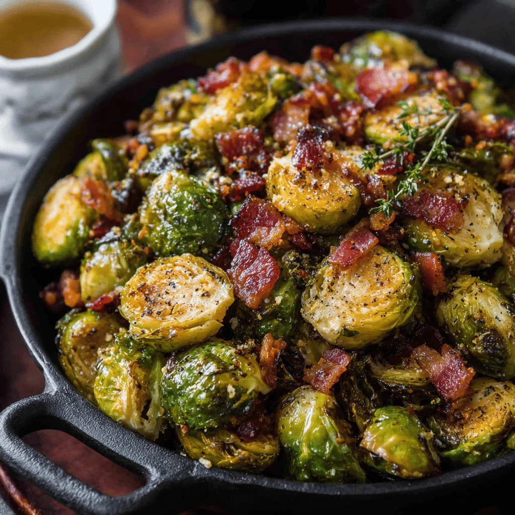 Roasted Brussels Sprouts with Bacon Thanksgiving Dish