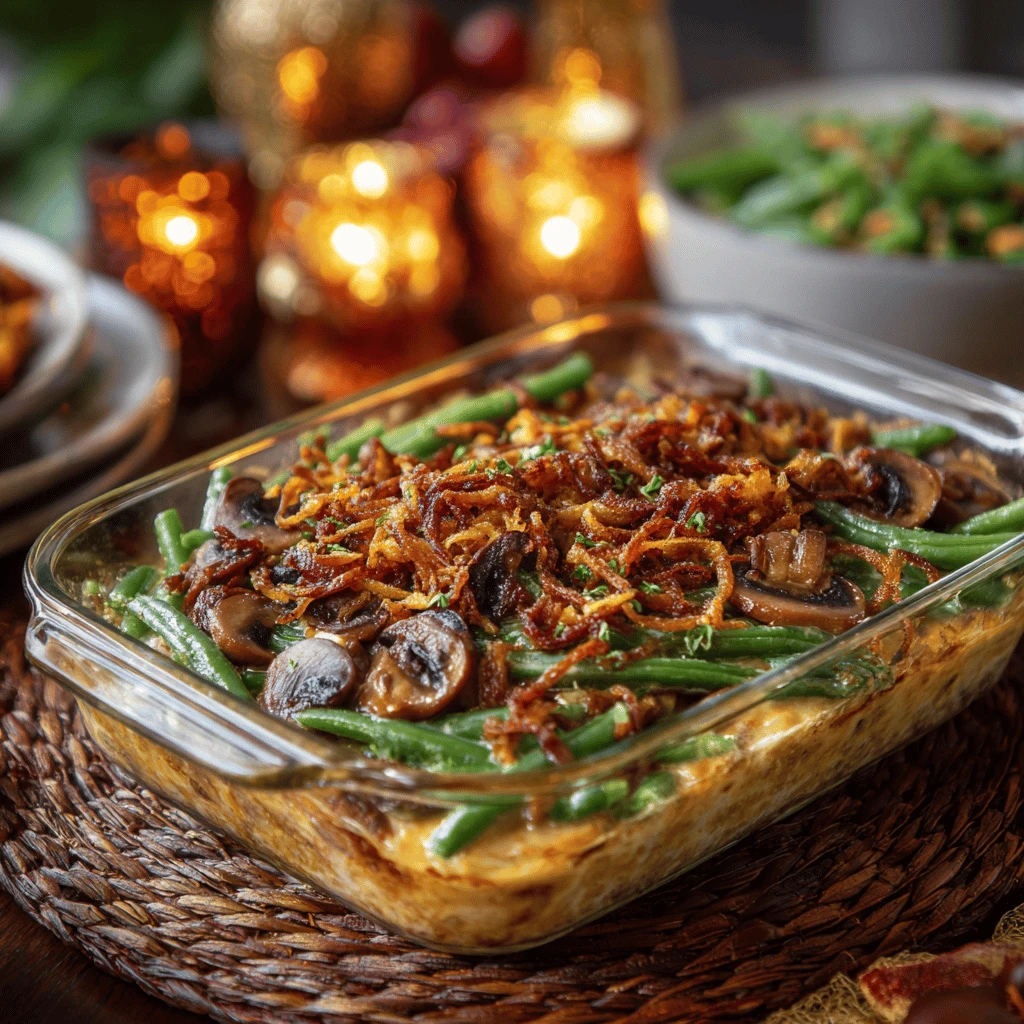 Garlic Mushroom Green Bean Casserole Thanksgiving Special