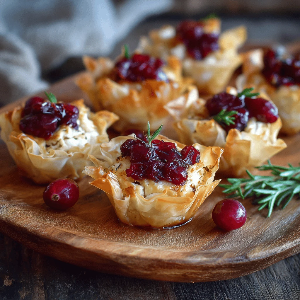 Cranberry Brie Phyllo Cups for Thanksgiving