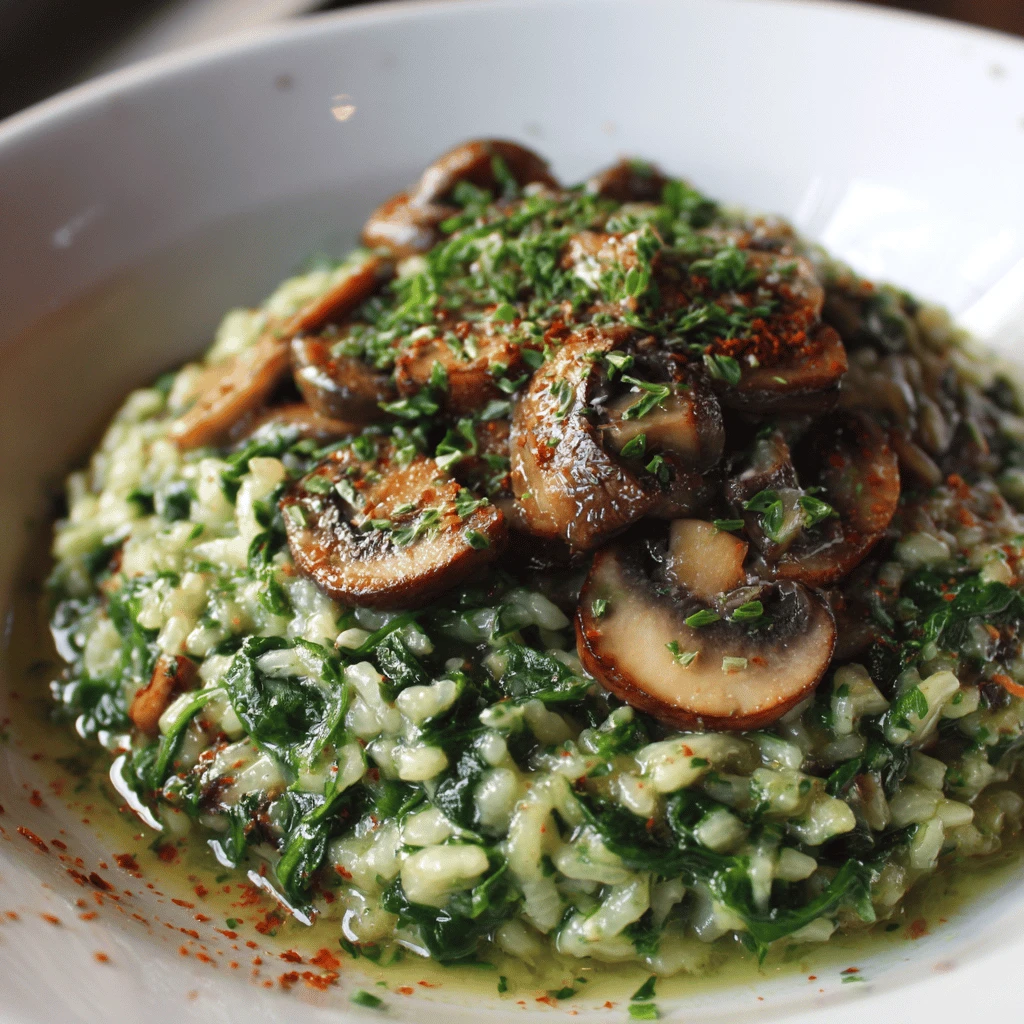Spinach and Mushroom Risotto