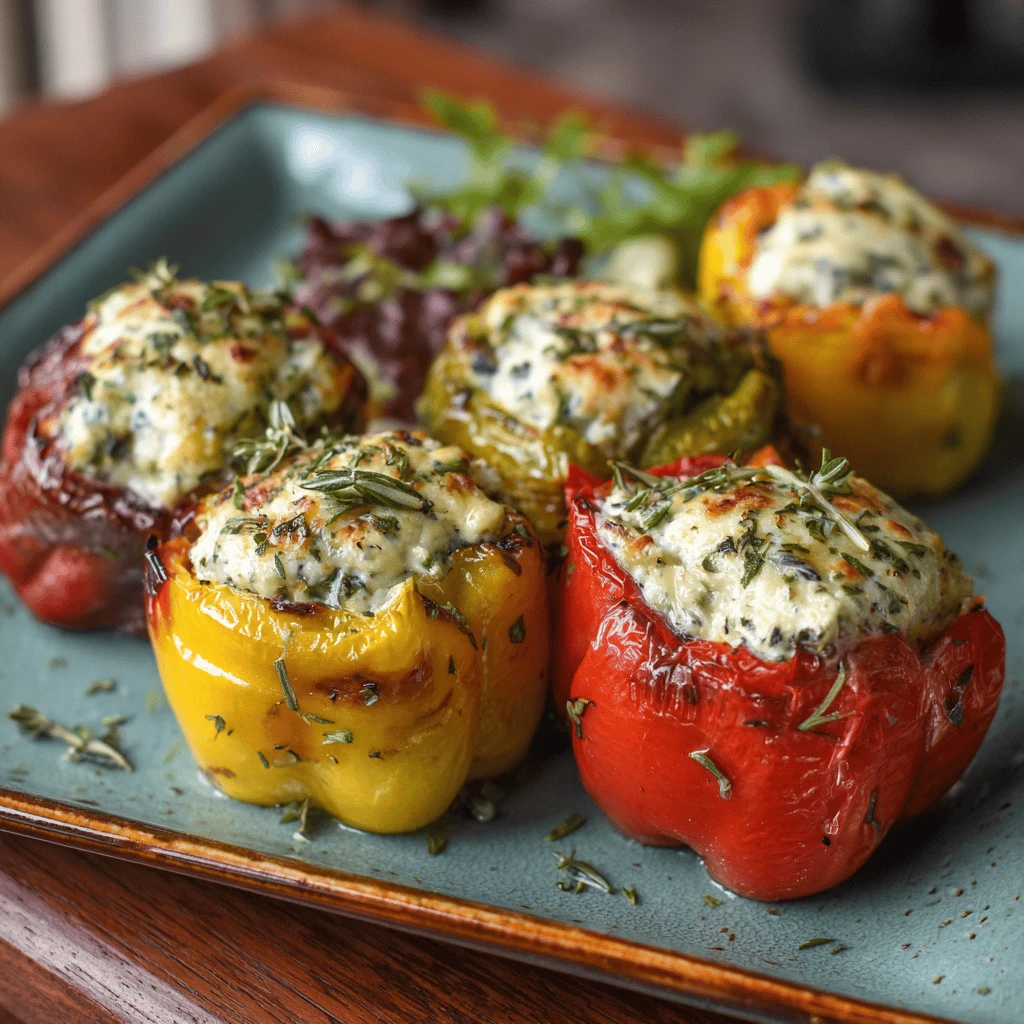 Herb Cream Cheese Stuffed Peppers for Thanksgiving