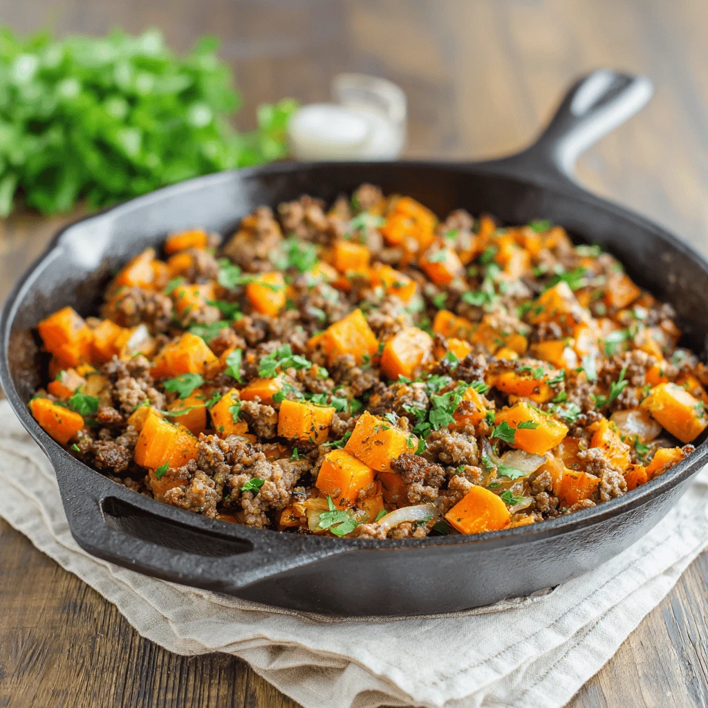 Ground Beef and Sweet Potato Skillet: A Delicious and Nutritious One-Pan Meal