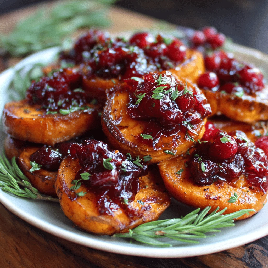 Sweet Potato Rounds with Cranberry Sauce for Thanksgiving
