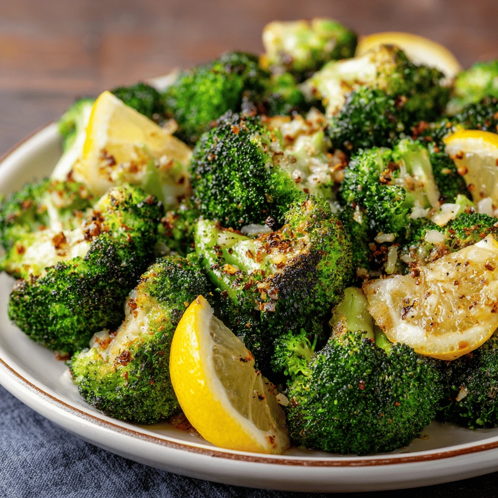 Lemon Garlic Roasted Broccoli
