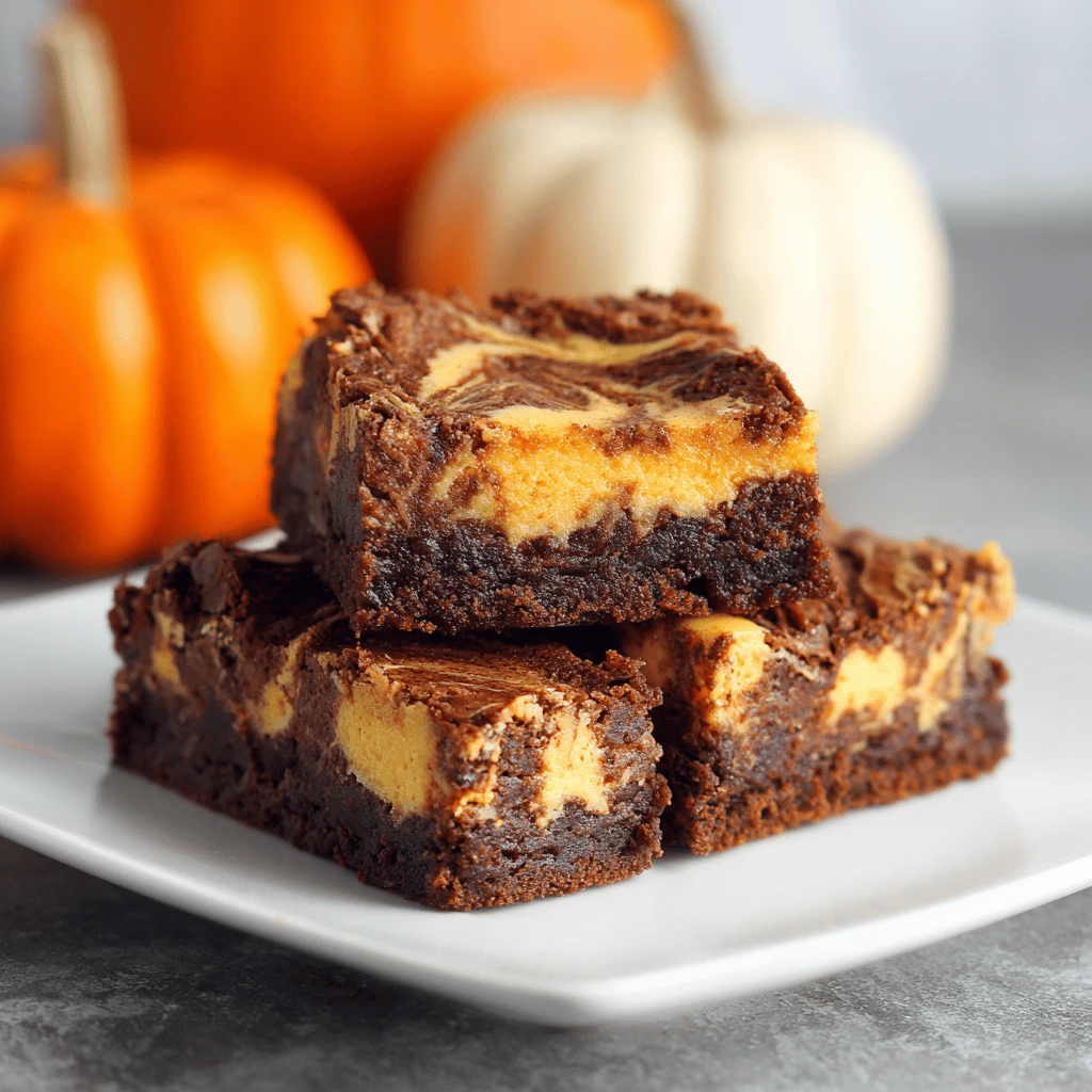Pumpkin Cheesecake Swirl Brownies for Thanksgiving