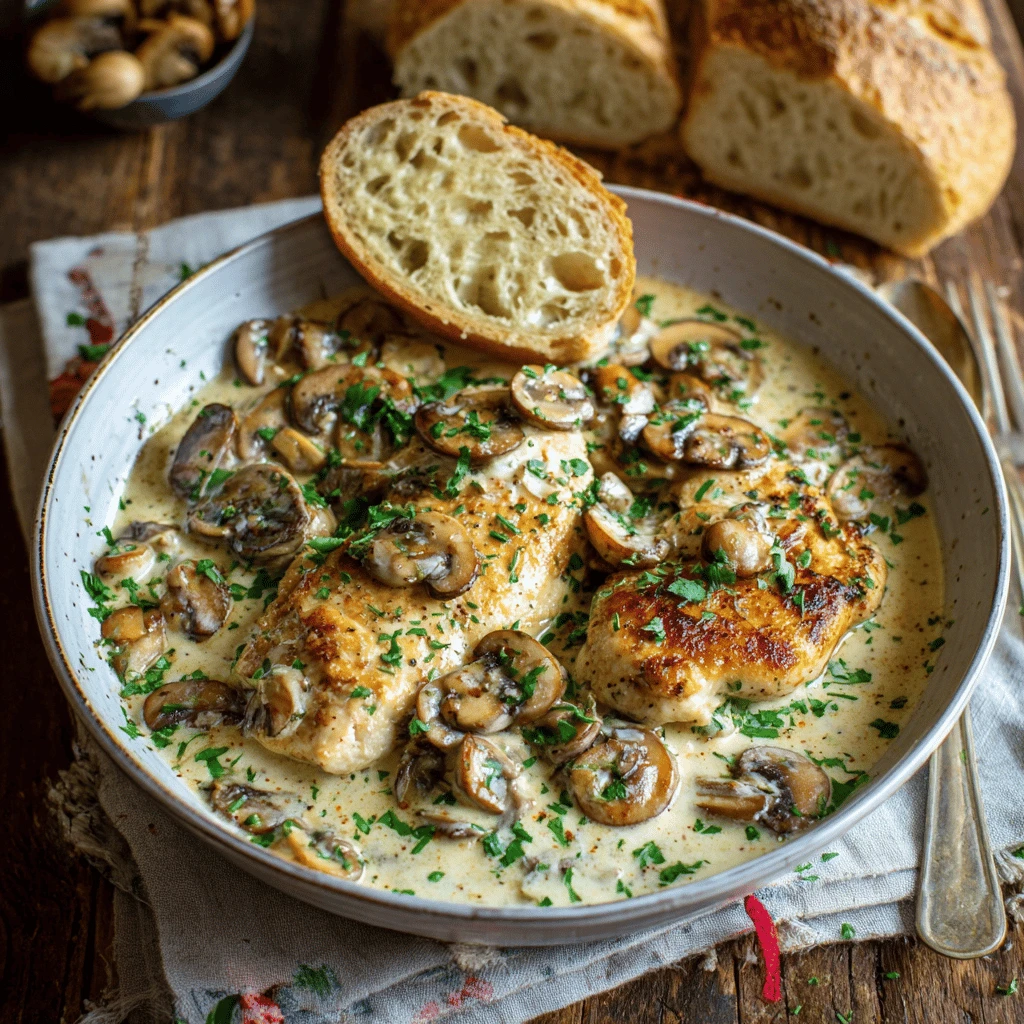 Creamy Chicken and Mushroom Easy Dinner