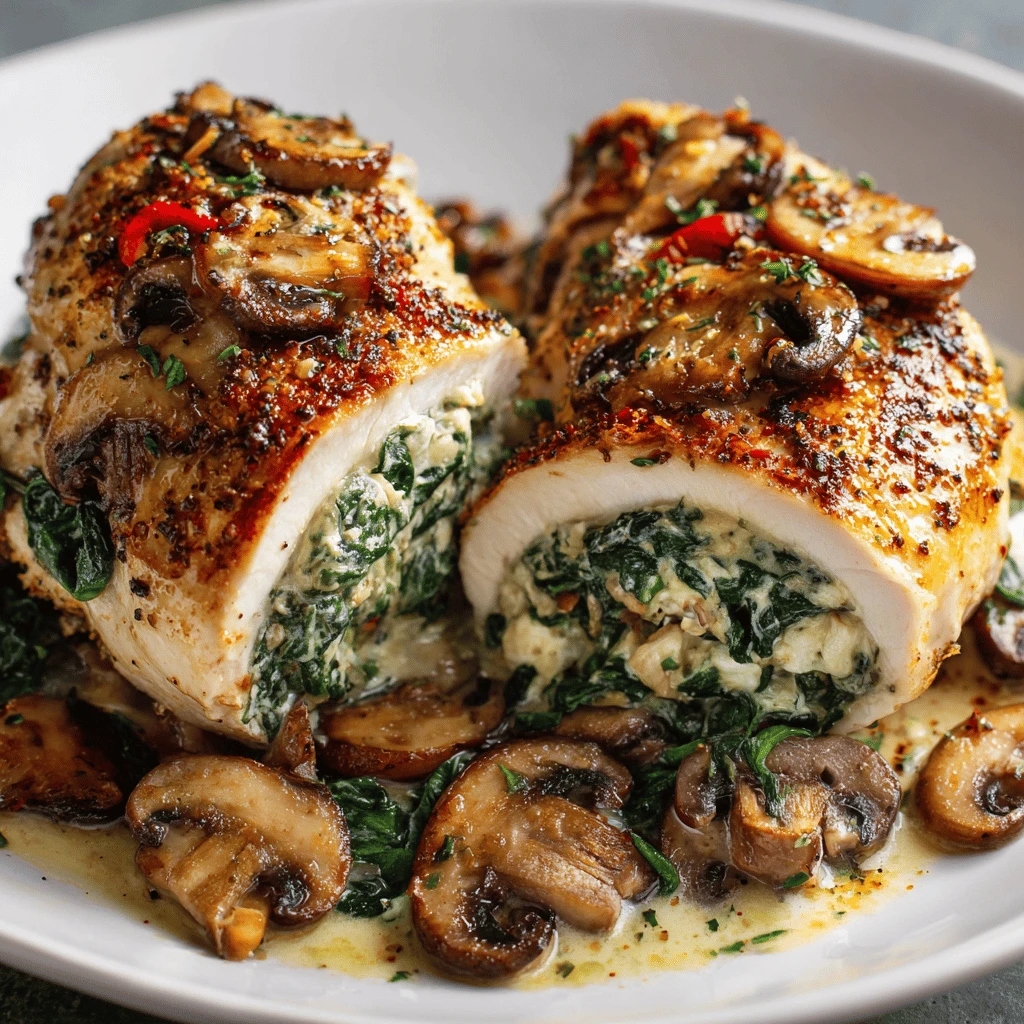 Spinach and Mushroom Stuffed Chicken: A Gourmet Delight