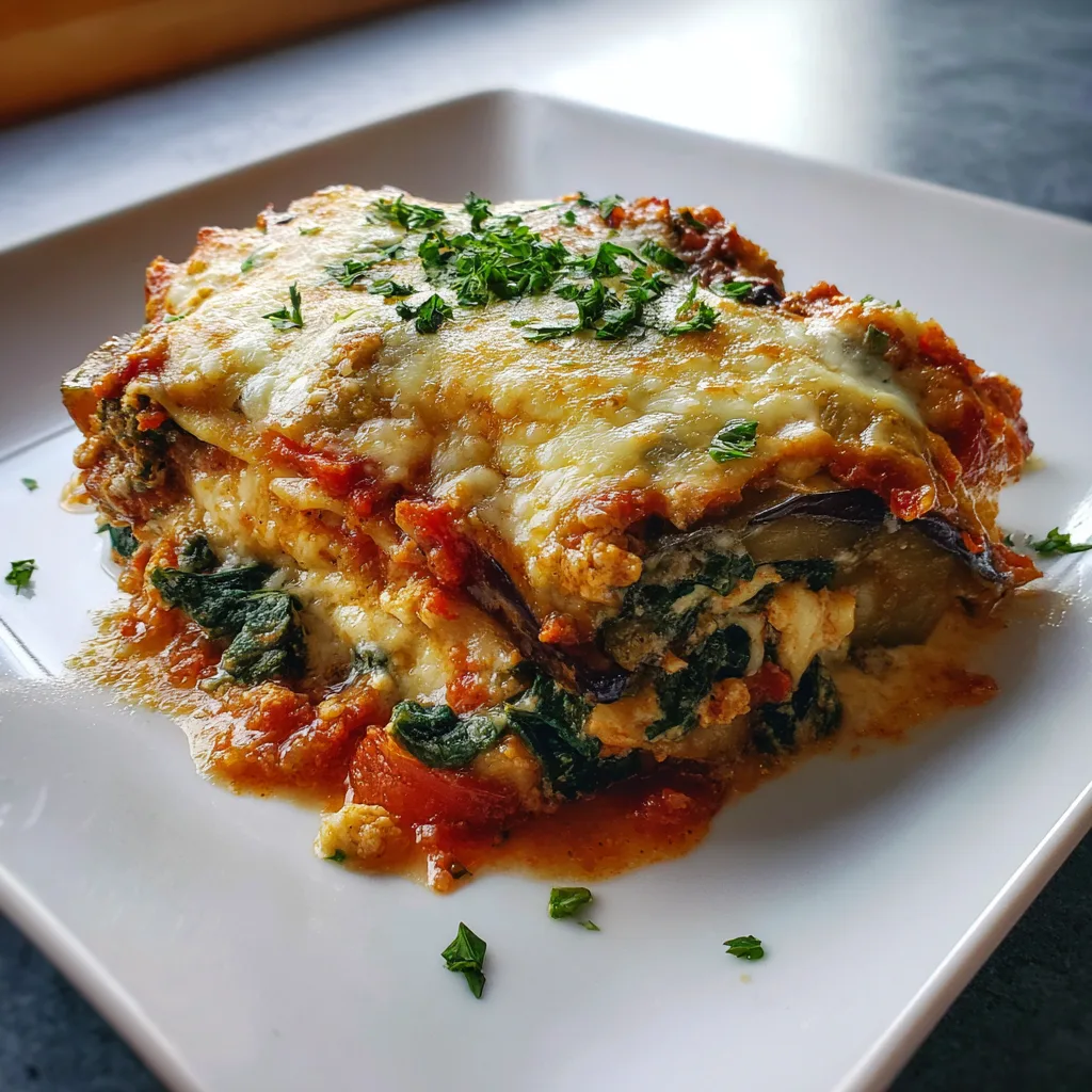 Spinach and Eggplant Lasagna
 1