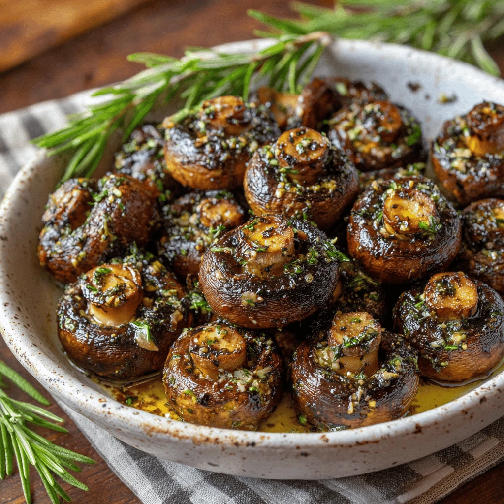 Garlic Herb Roasted Mushrooms Thanksgiving Side