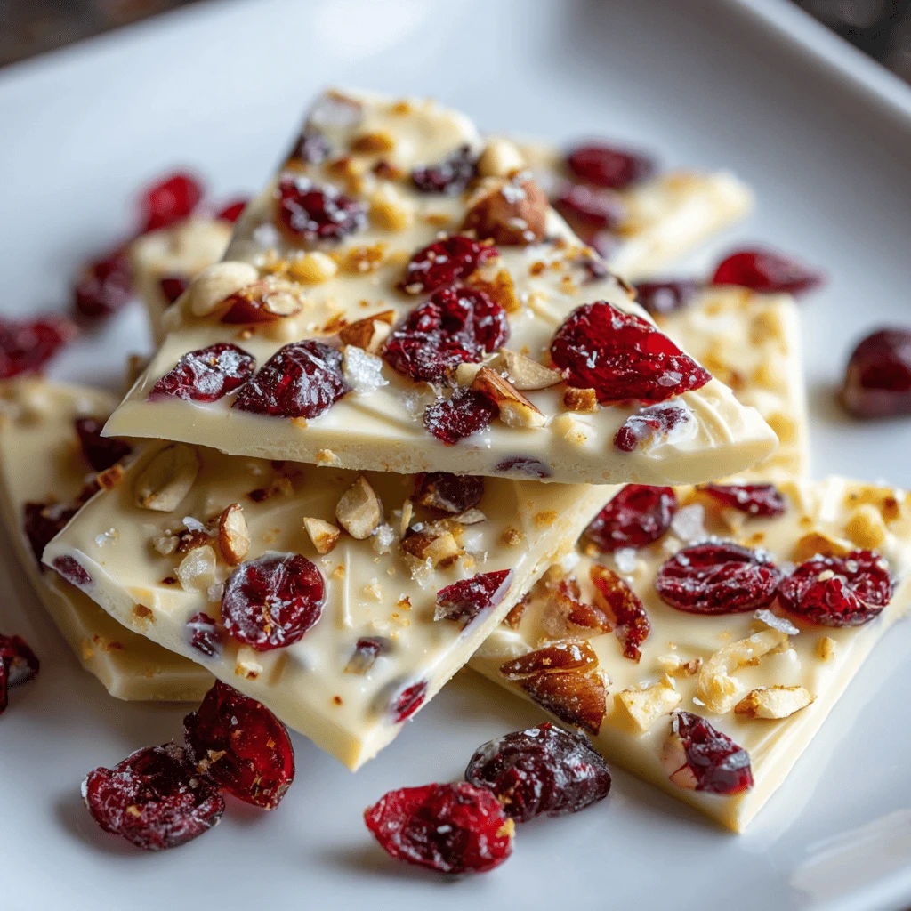 Cranberry White Chocolate Bark: Thanksgiving Desserts