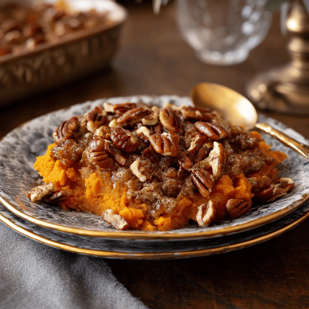 Maple Pecan Sweet Potato Casserole for Thanksgiving