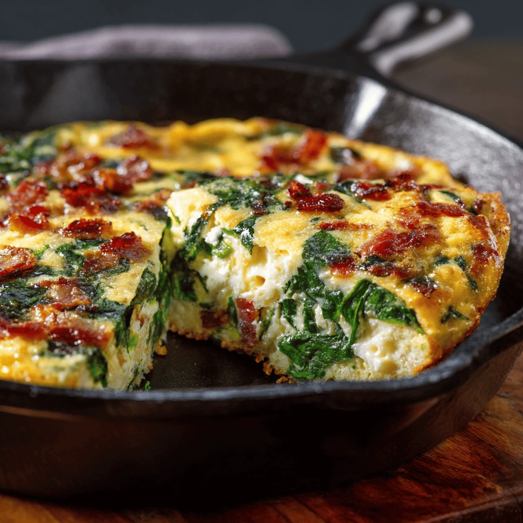 Spinach and Bacon Frittata