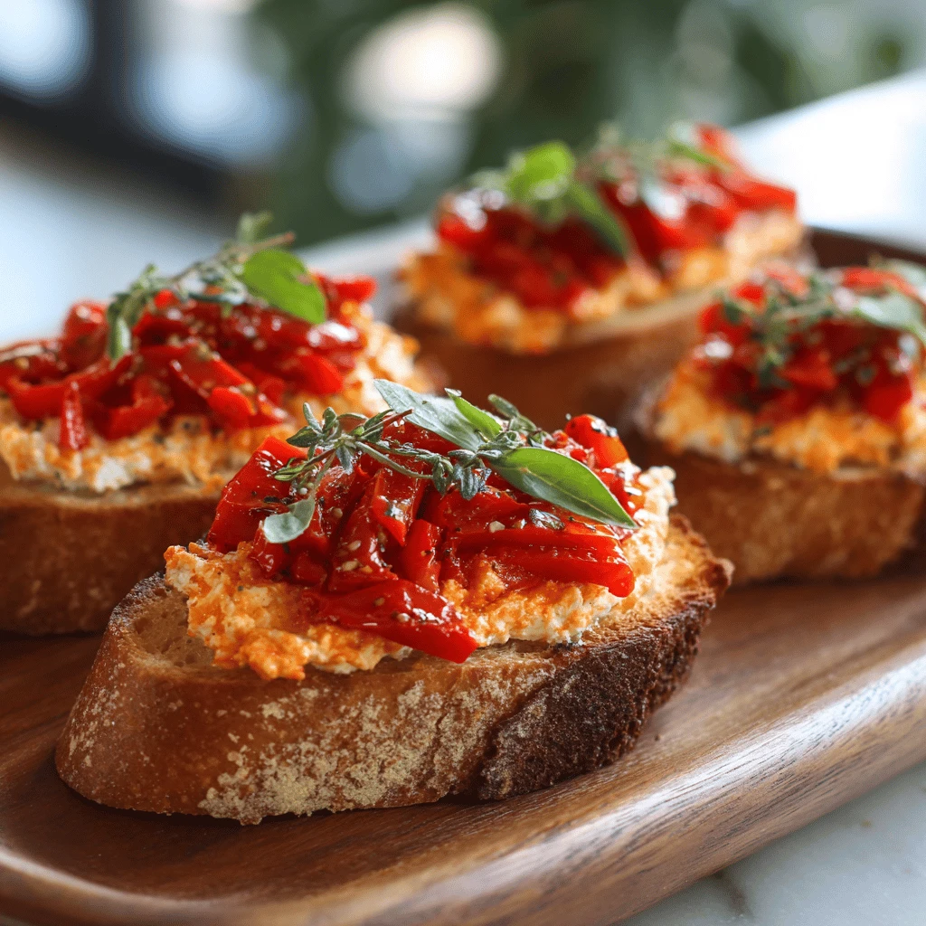 Roasted Red Pepper Crostini: The Perfect Thanksgiving Appetizer