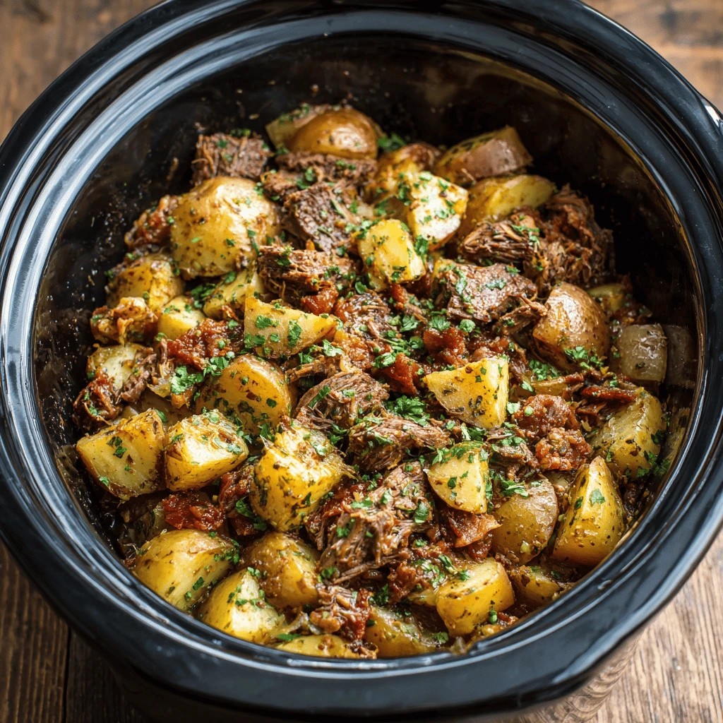 Slow Cooker Beef and Potato Casserole