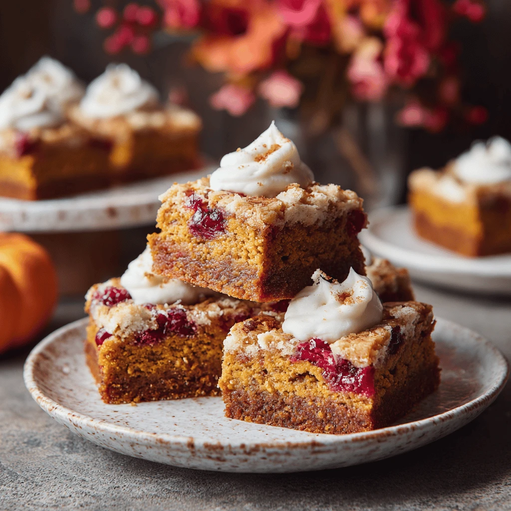 Cranberry Pumpkin Bars for Thanksgiving