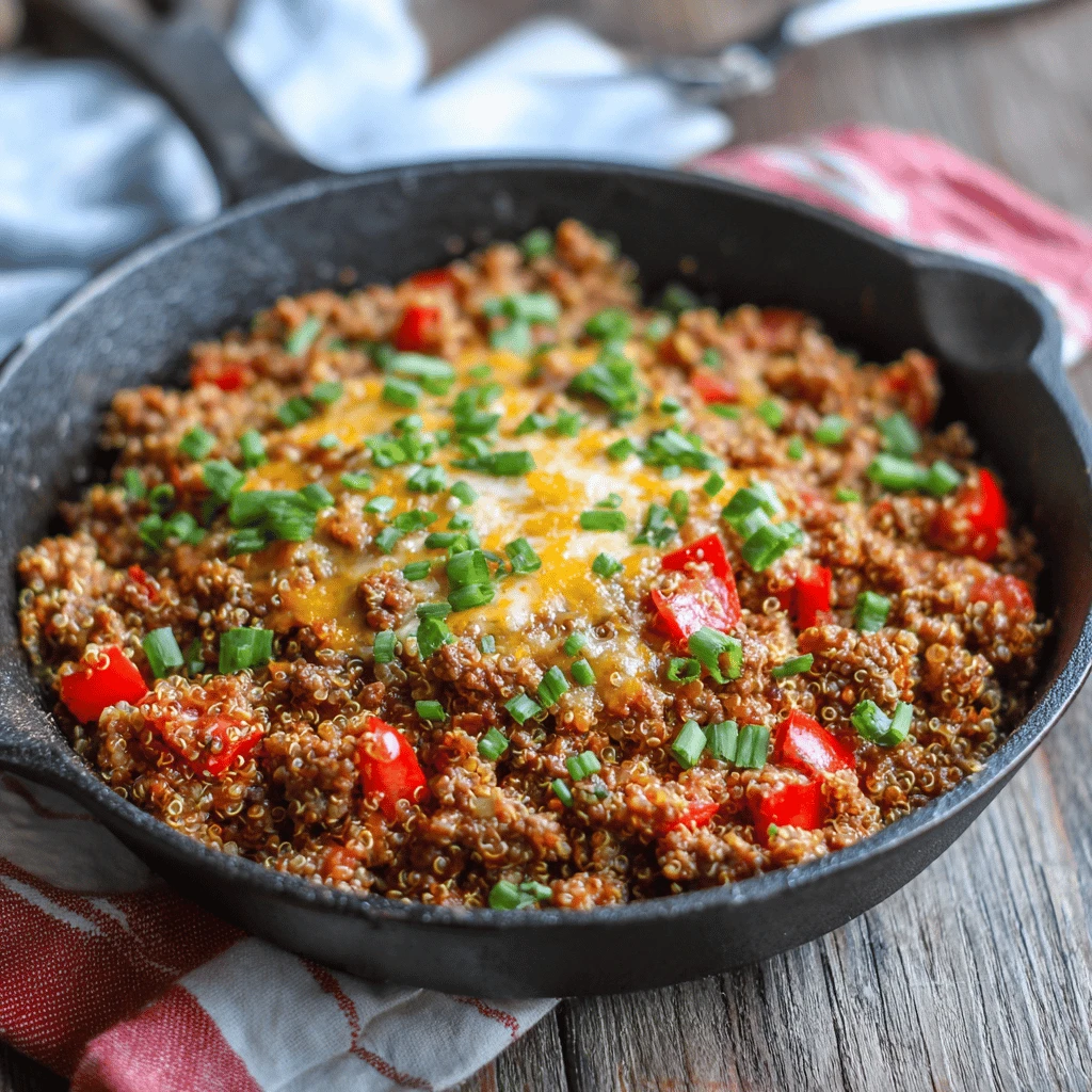 Ground Beef and Quinoa Skillet