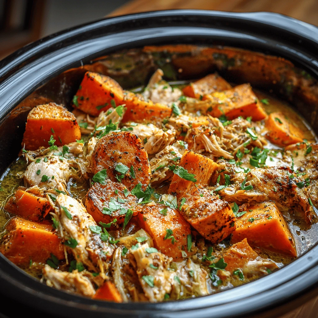 Easy Crockpot Chicken and Sweet Potatoes
