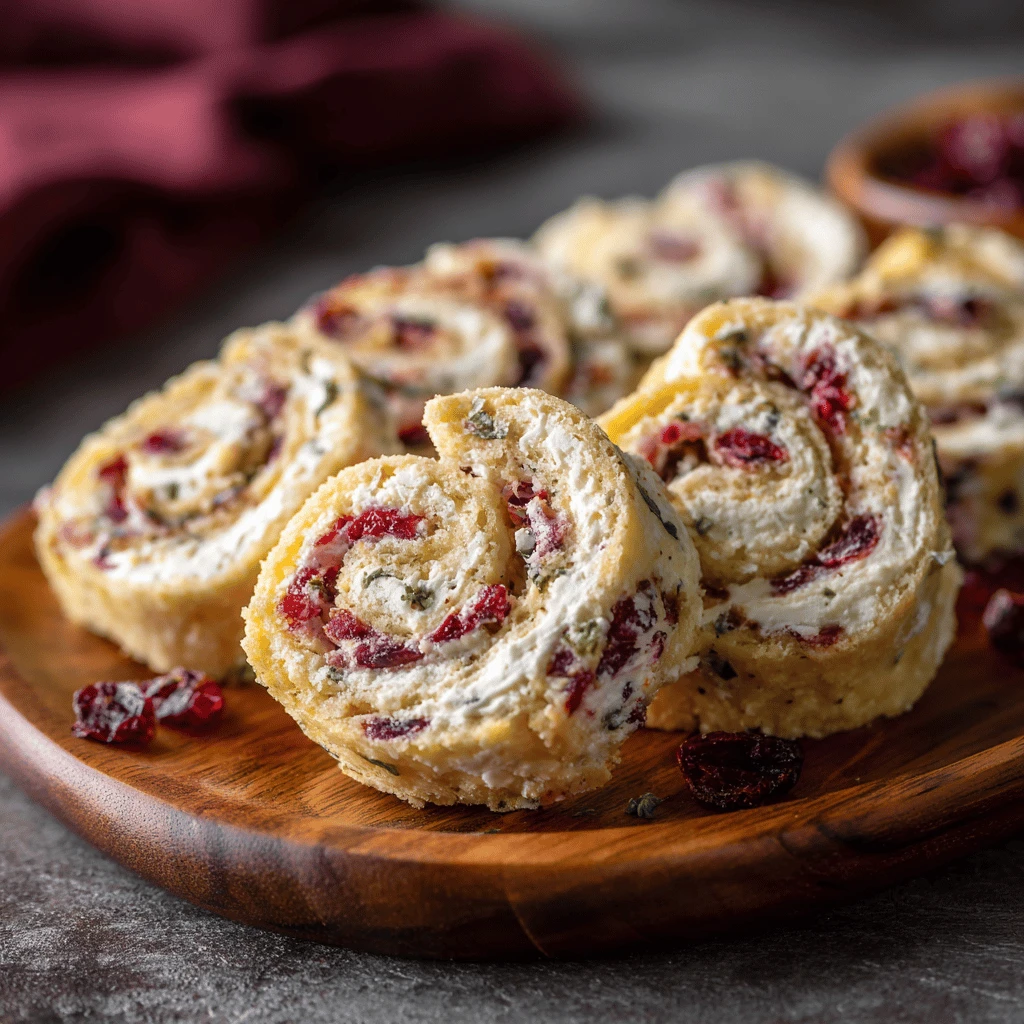 Cranberry Cream Cheese Pinwheels for Thanksgiving