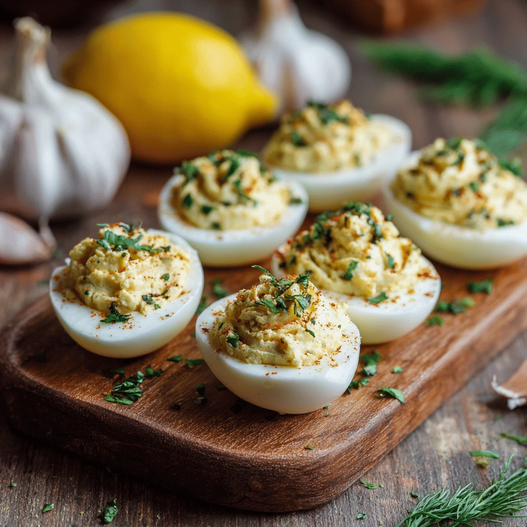 Garlic Herb Deviled Eggs for Thanksgiving