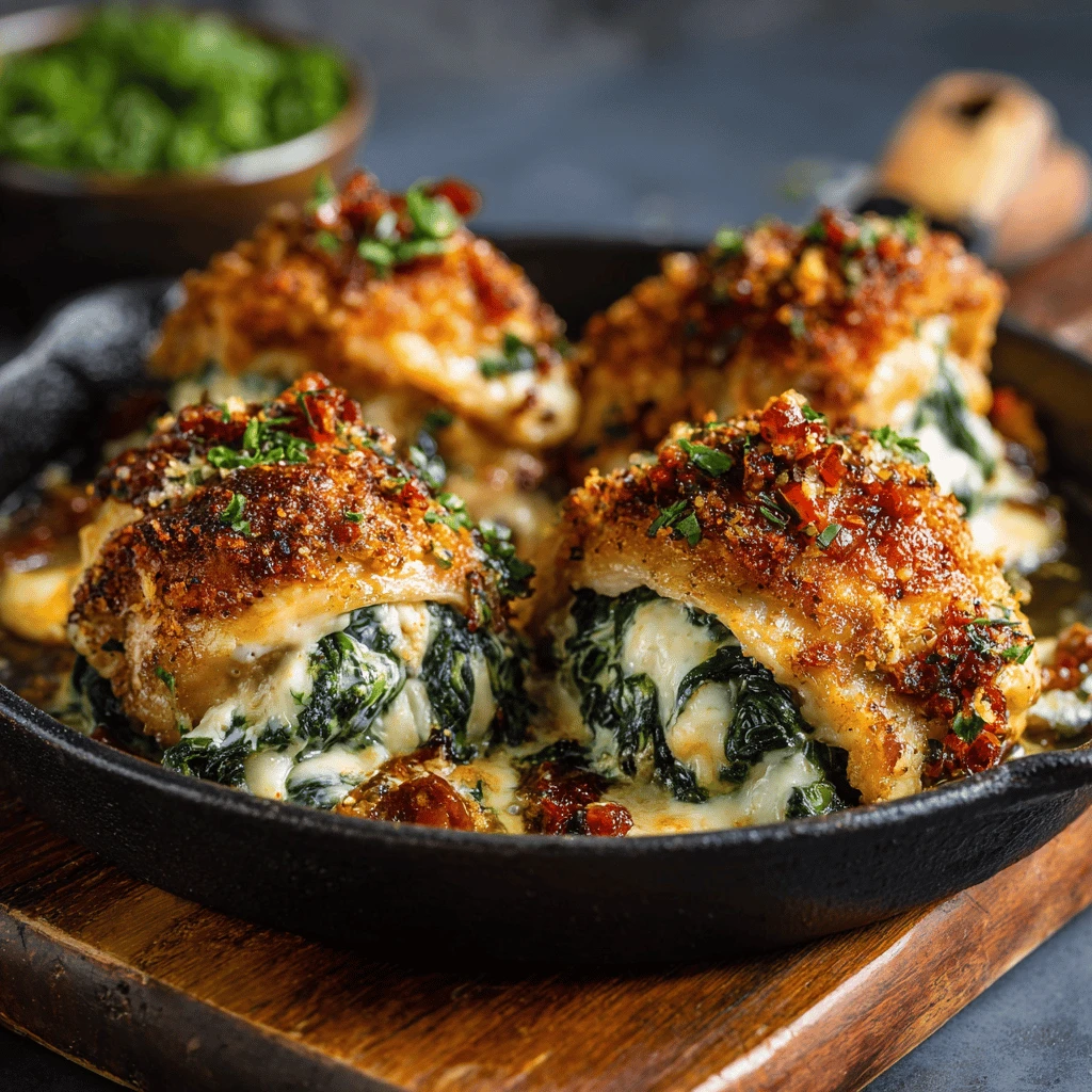 Spinach and Ricotta Stuffed Chicken Thighs