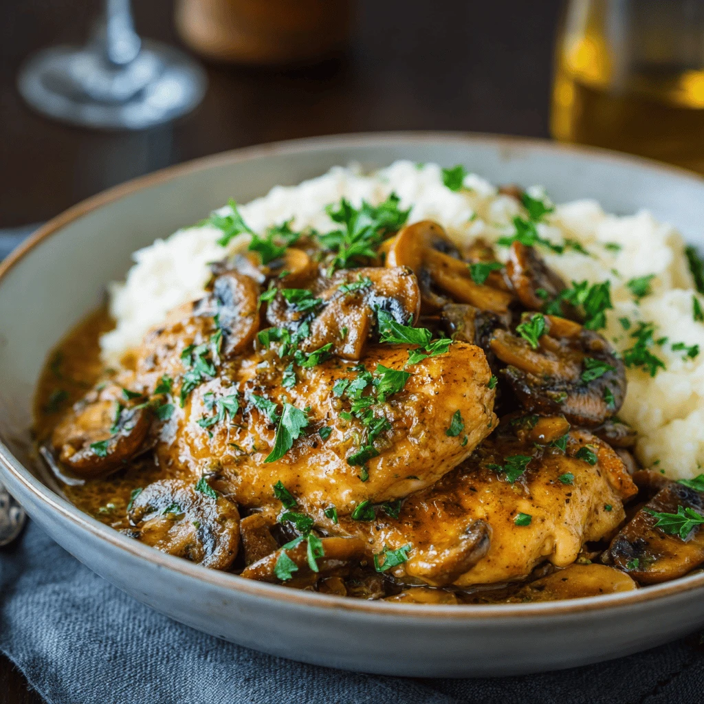 Easy Crockpot Chicken Marsala