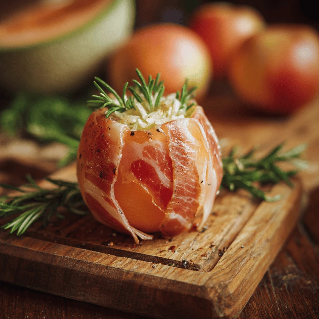Prosciutto Wrapped Melon for Thanksgiving Apple