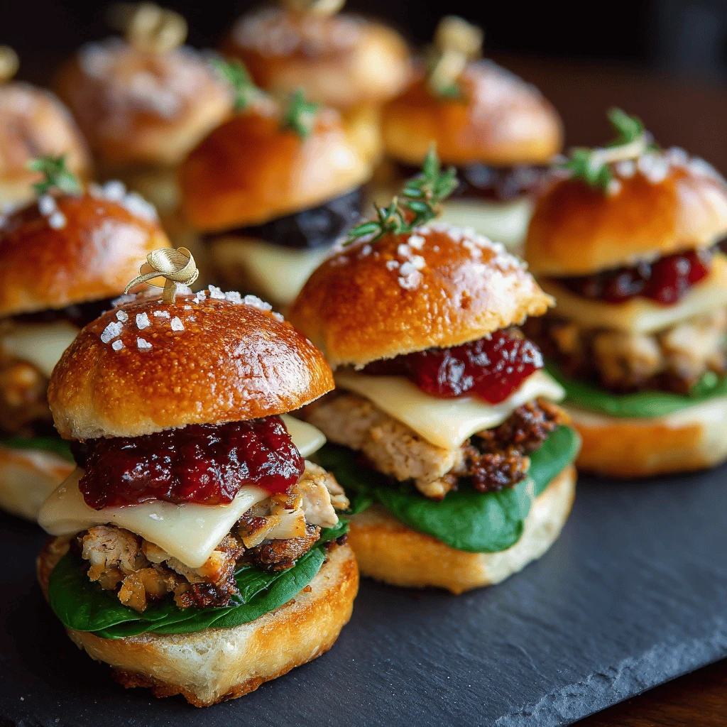 Mini Turkey Sliders with Cranberry Sauce for Thanksgiving