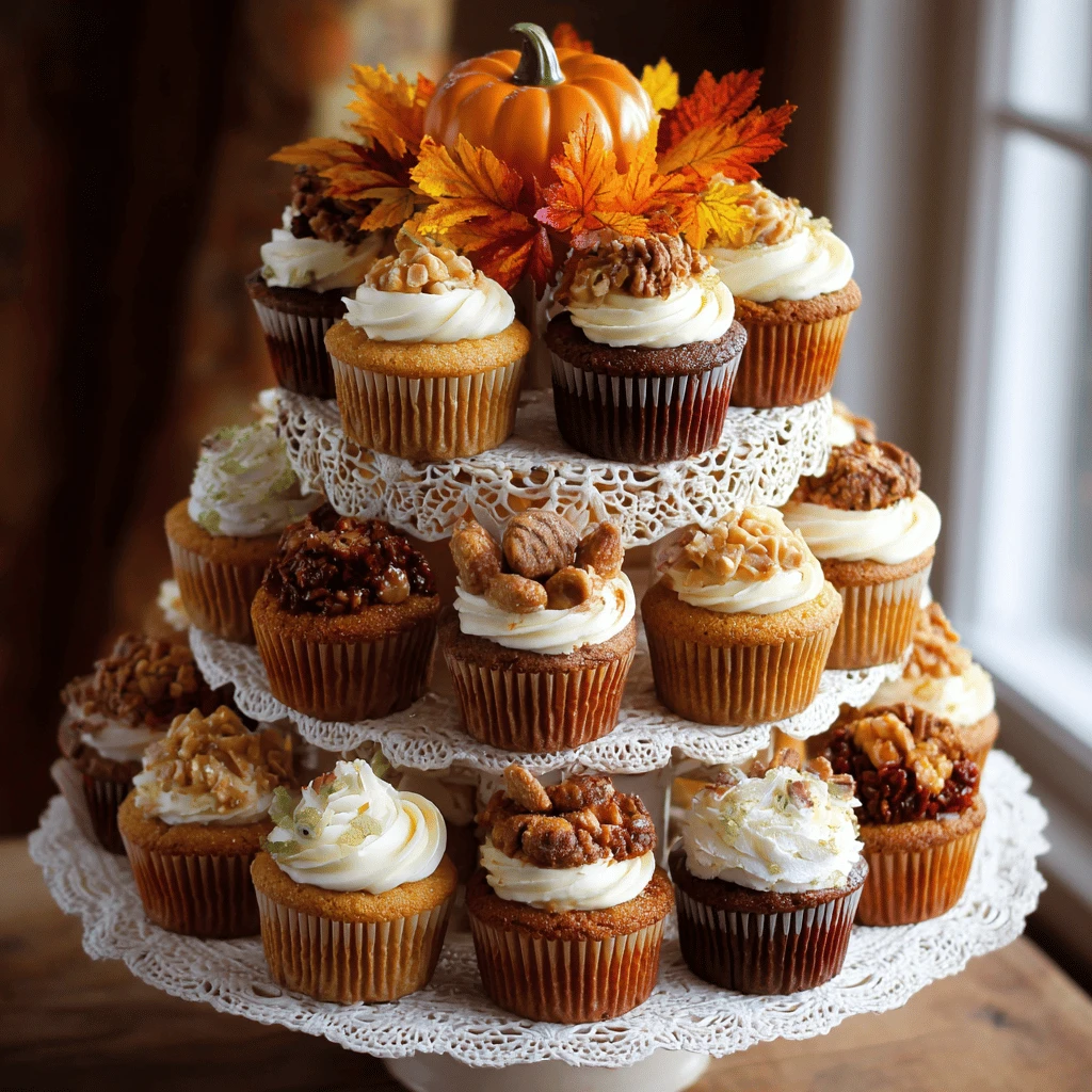 Pumpkin Cupcake Tower: Thanksgiving Dessert Centerpiece
