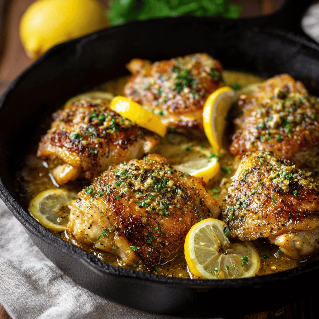 Lemon Garlic Butter Chicken Thighs