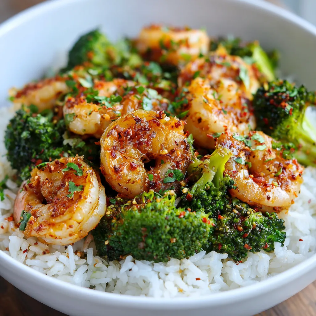 Spicy Garlic Broccoli and Shrimp