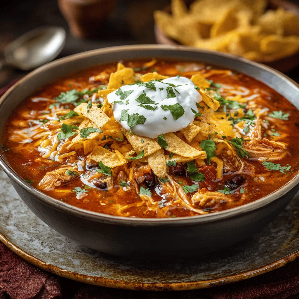 Slow Cooker Chicken Tortilla Soup