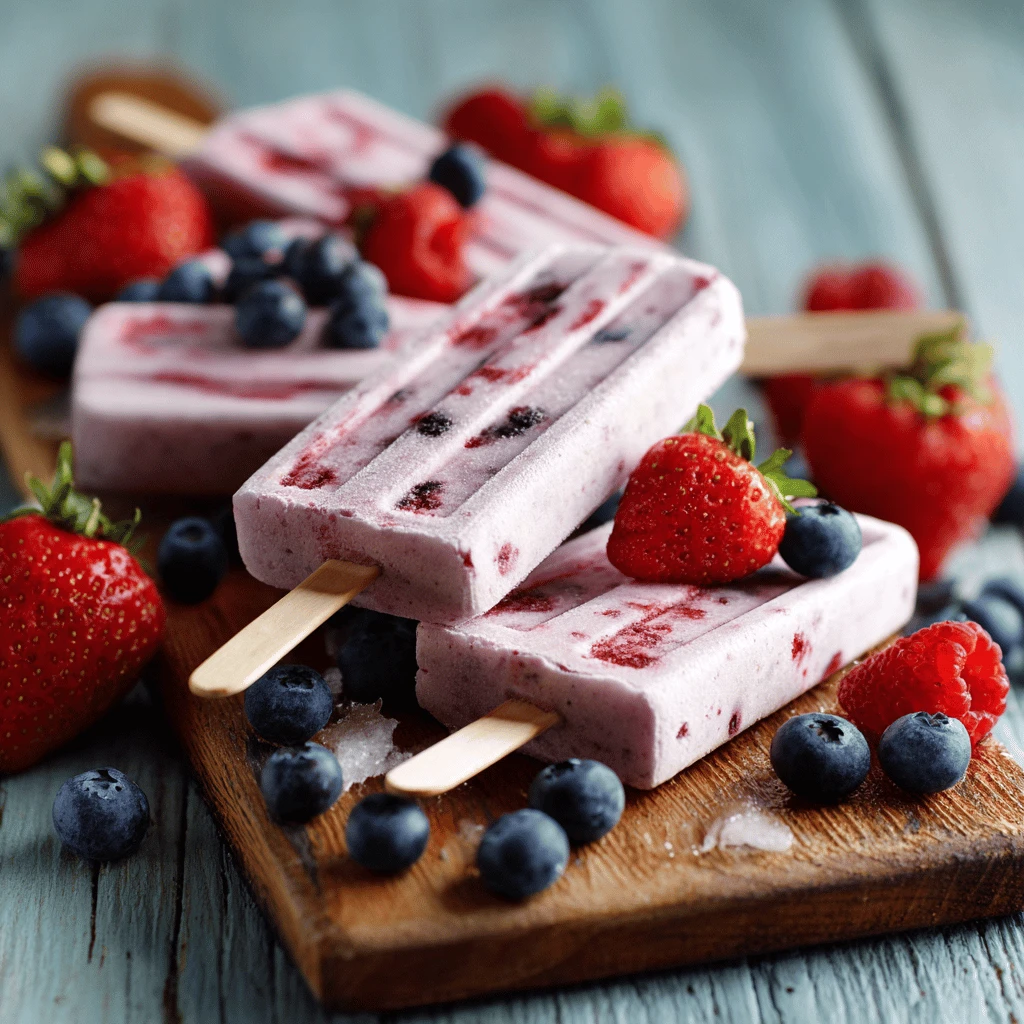 Berry Yogurt Pops: Healthy Snacks