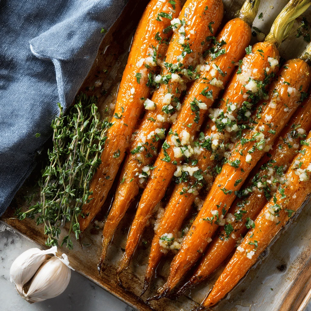 Garlic Butter Roasted Carrots for Thanksgiving