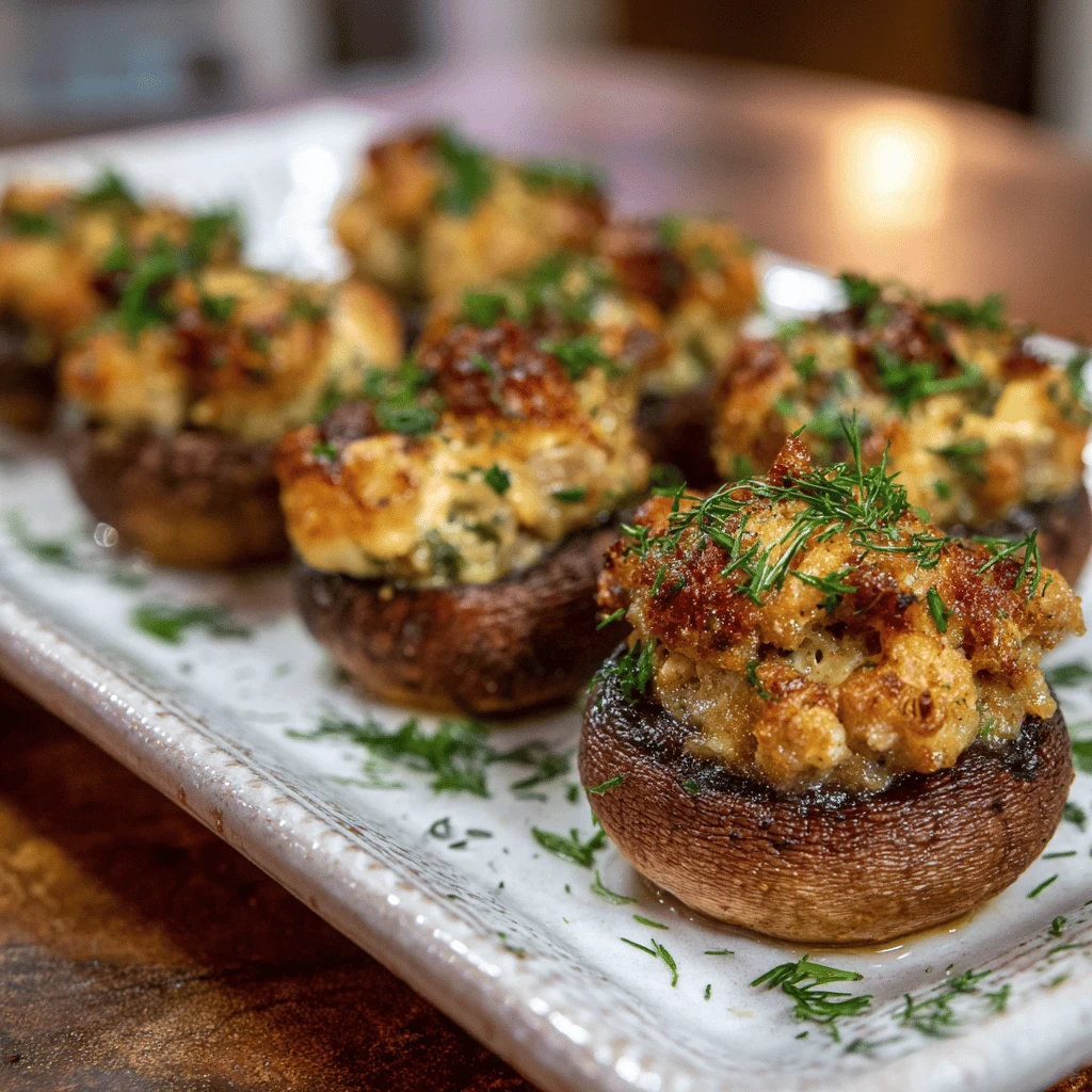 Stuffed Mushrooms with Sausage for Thanksgiving
