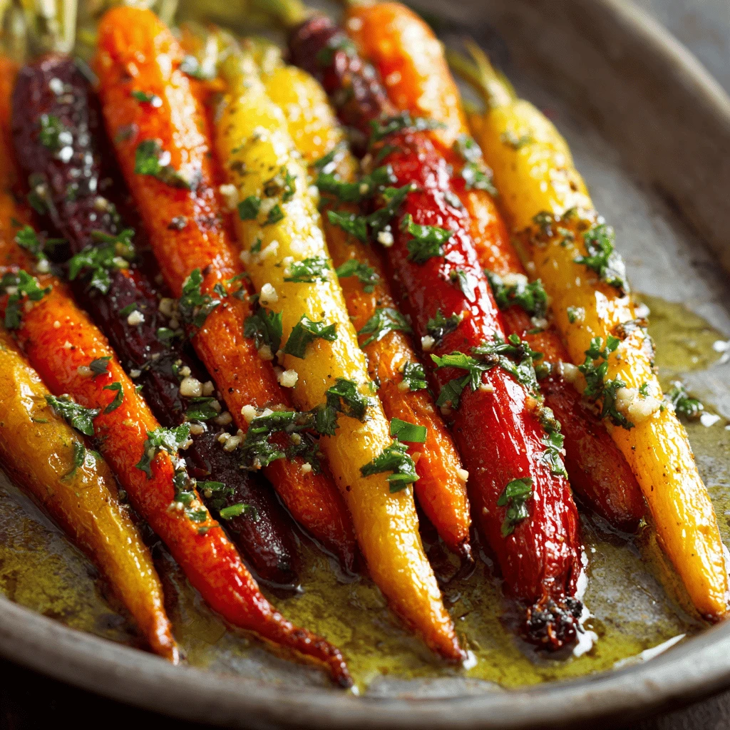 Garlic Butter Roasted Carrots Thanksgiving Recipes