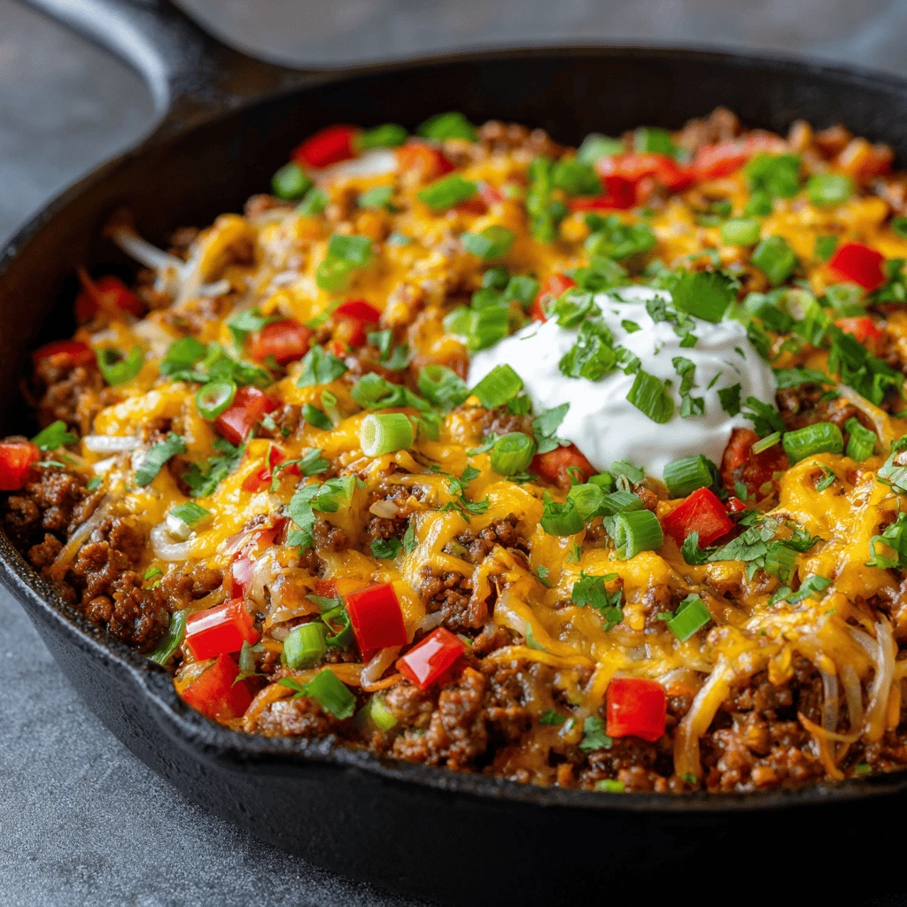 Spicy Beef and Cheese Skillet: A Flavorful Weeknight Delight