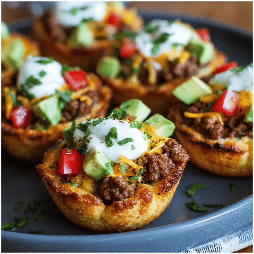 Quick Beef Taco Cups