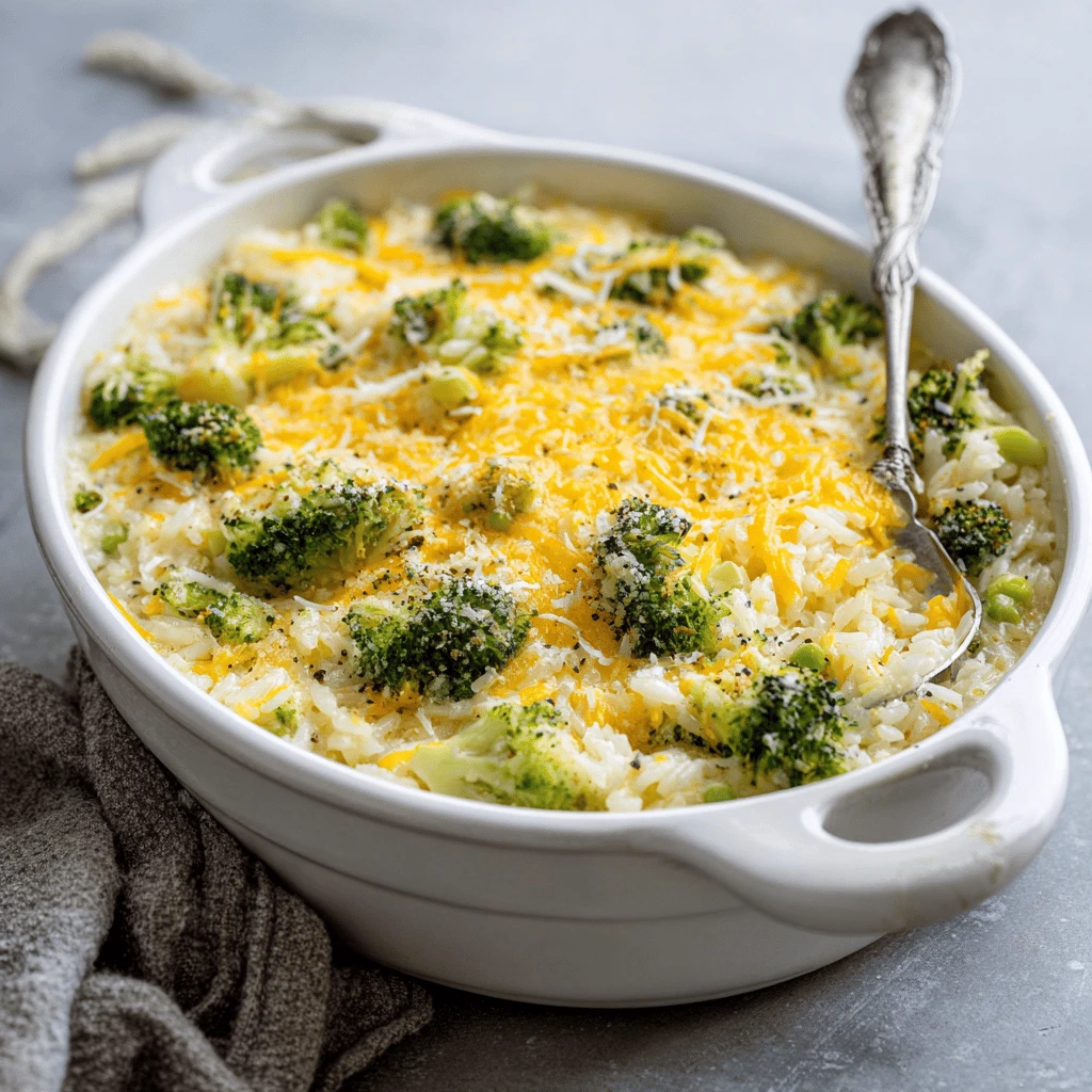 Cheesy Broccoli and Rice Bake