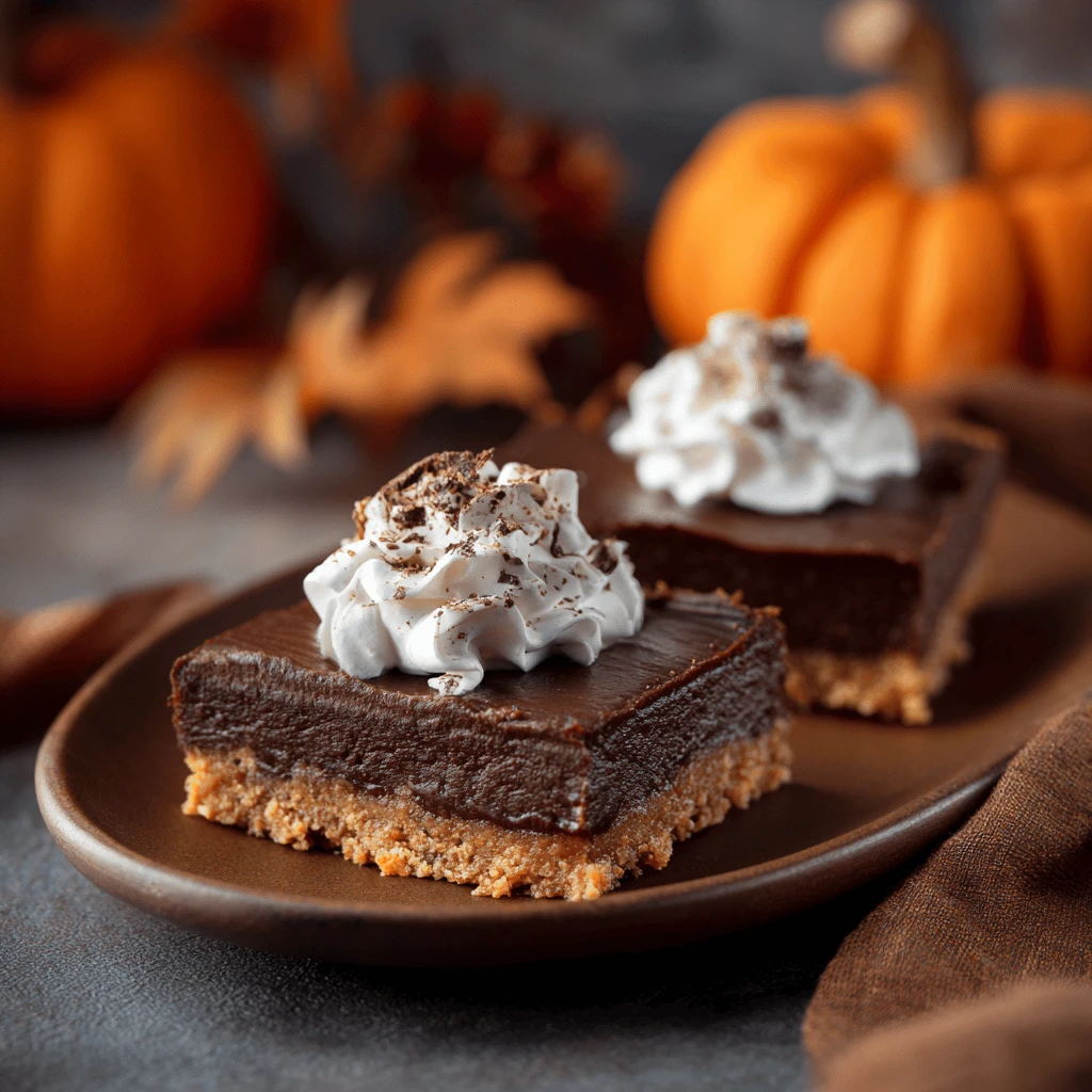 Chocolate Pumpkin Pie Bars for Thanksgiving