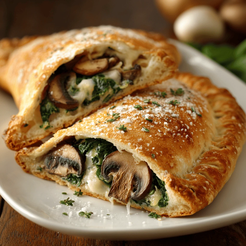 Spinach and Mushroom Calzones: A Delicious Homemade Delight
