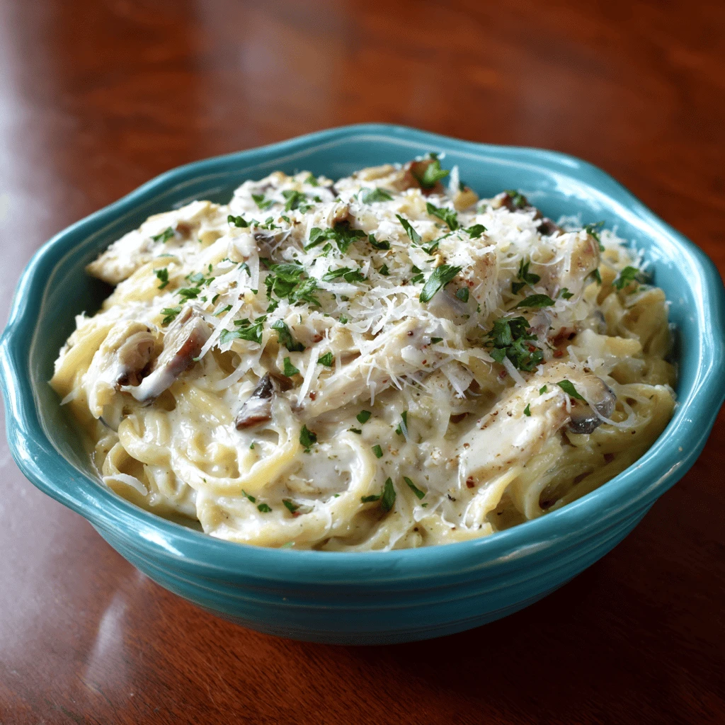 Easy Crockpot Chicken Tetrazzini