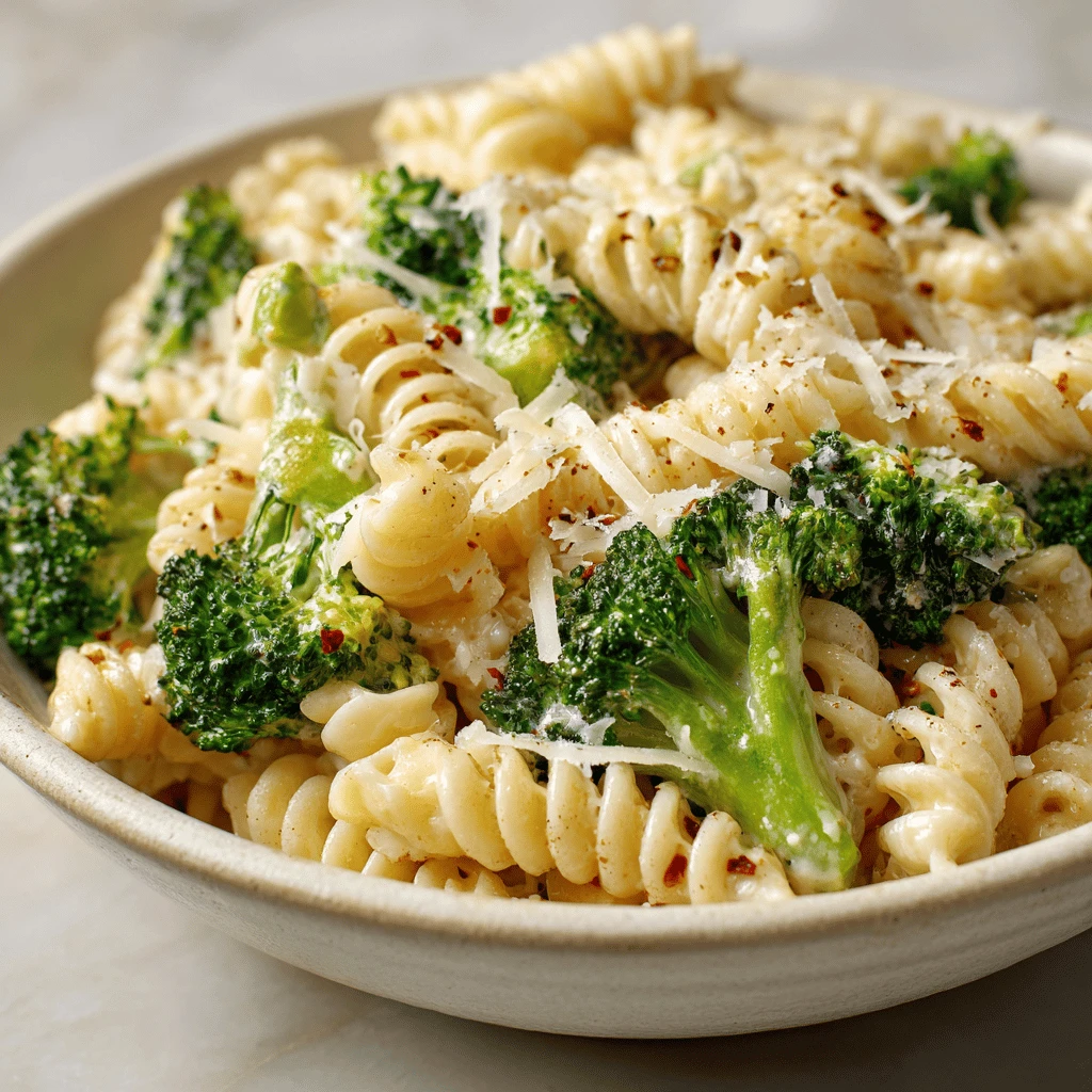 Broccoli and torso Alfredo Pasta