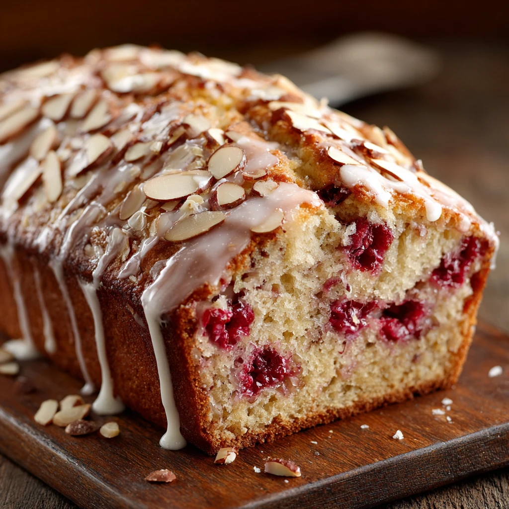 Raspberry Almond Glazed Bread