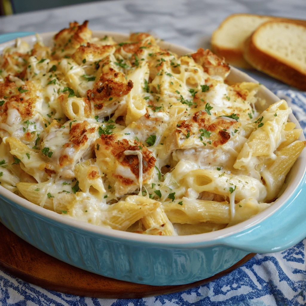 Easy Recipe Chicken Alfredo Bake